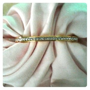 Swarovski gold polished Crystal bangle